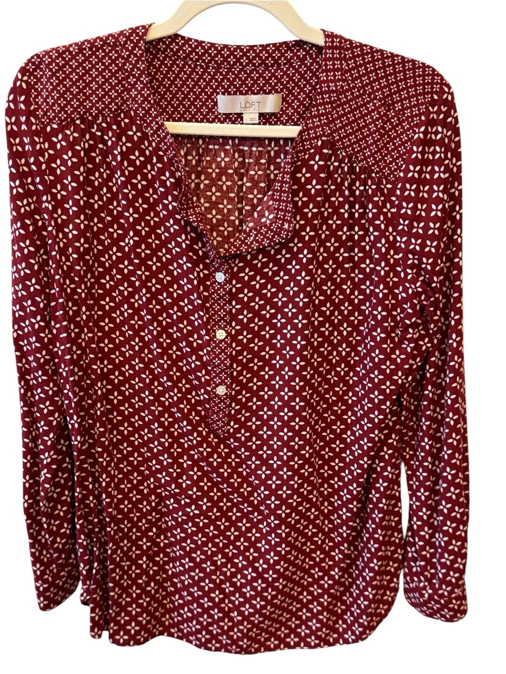 LOFT Maroon Blouse L